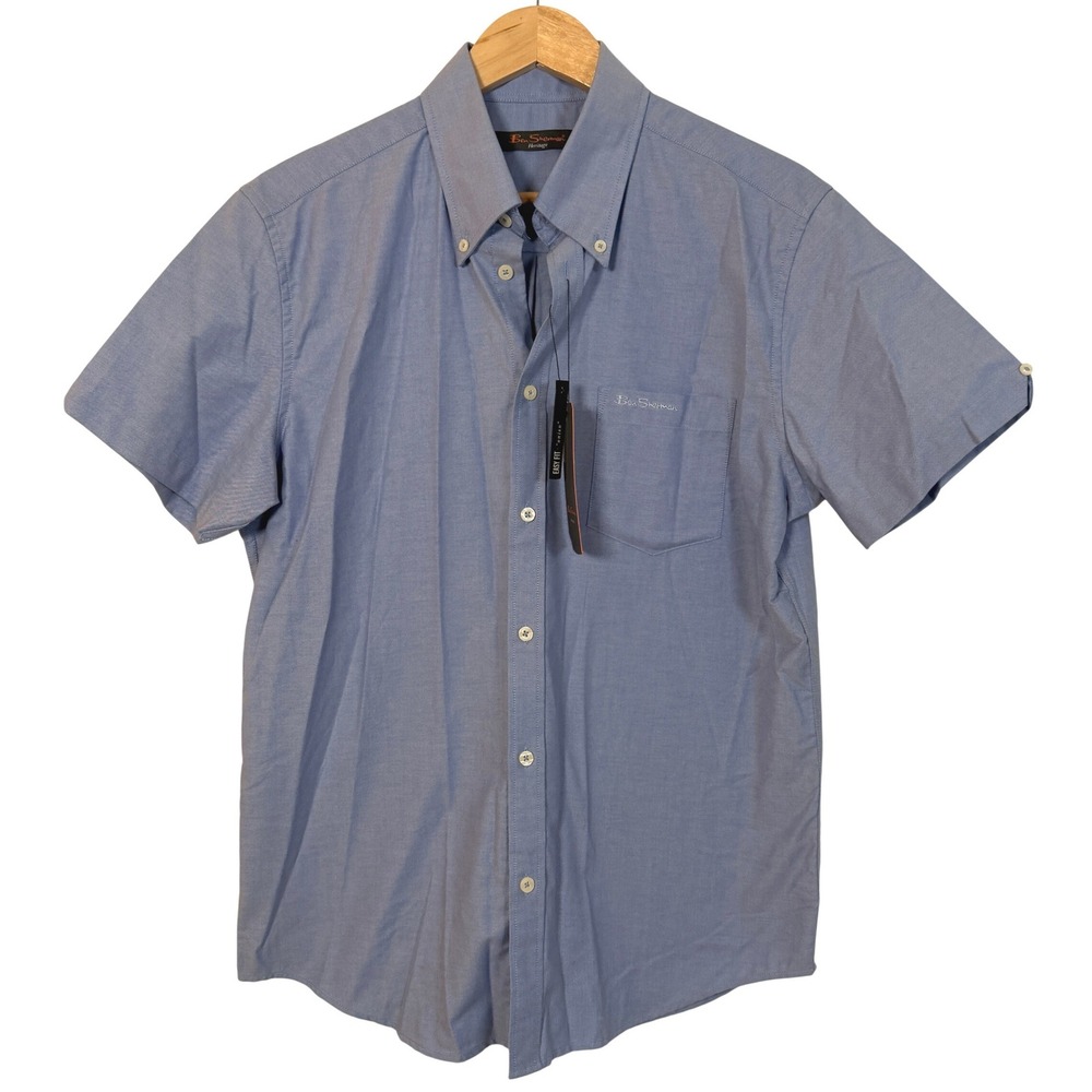 Ben Sherman Button Down Shirt Mens M Blue NEW MA00097S Heritage Easy Fit Oxford
